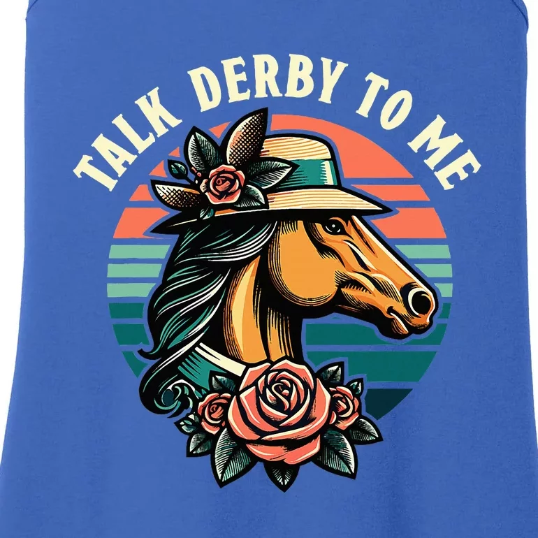 Talk Derby To Me Funny Racing Horse Ladies Essential Tank