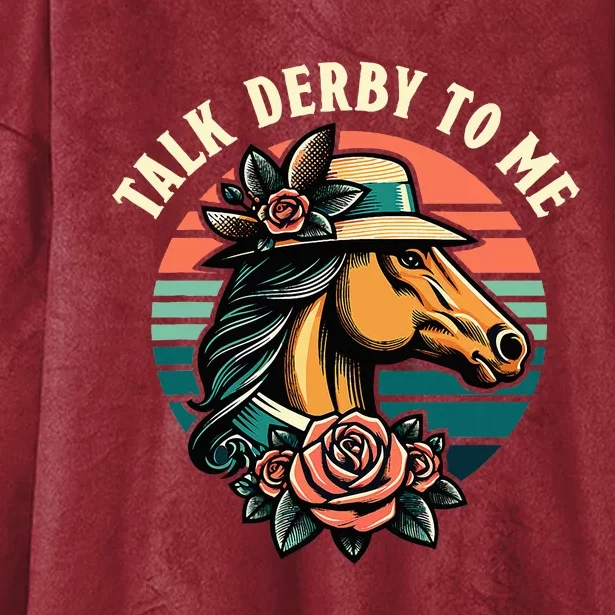 Talk Derby To Me Funny Racing Horse Hooded Wearable Blanket