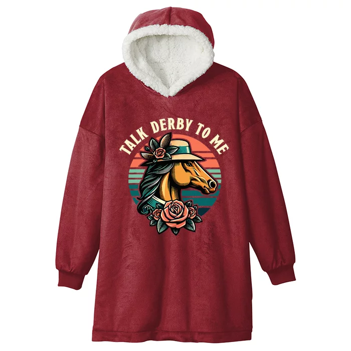 Talk Derby To Me Funny Racing Horse Hooded Wearable Blanket