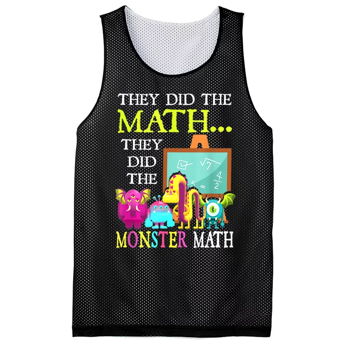 They Did The Math They Did The Monster Math Funny Halloween Mesh Reversible Basketball Jersey Tank