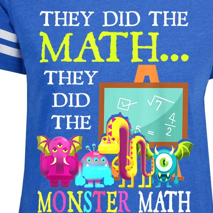 They Did The Math They Did The Monster Math Funny Halloween Enza Ladies Jersey Football T-Shirt