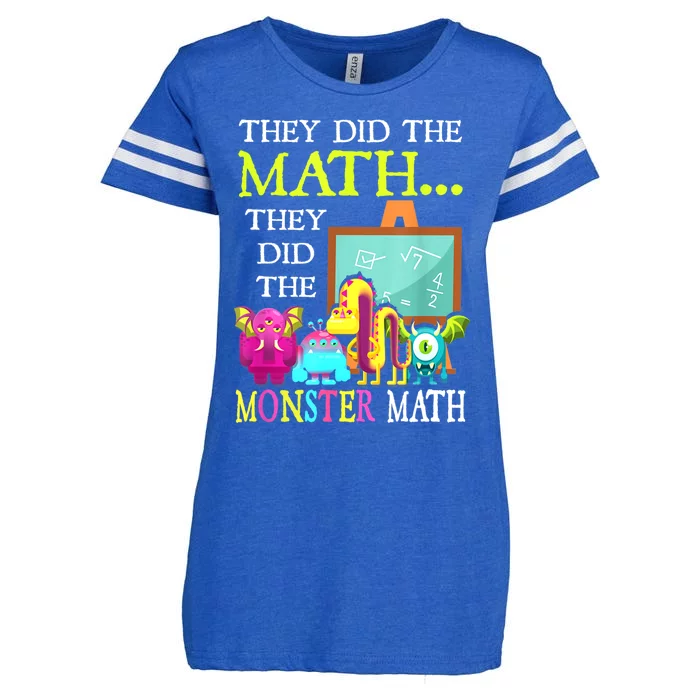 They Did The Math They Did The Monster Math Funny Halloween Enza Ladies Jersey Football T-Shirt