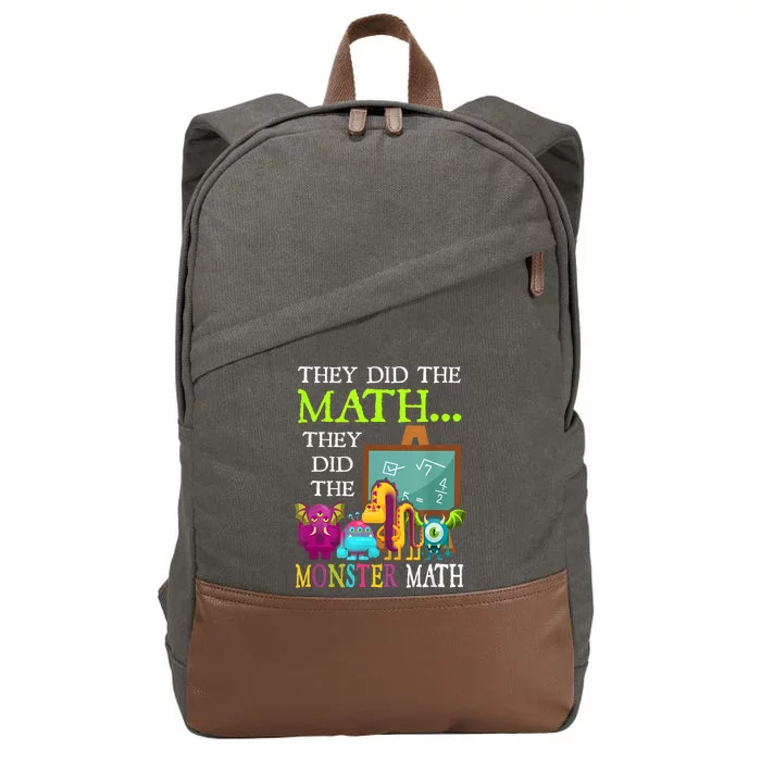 They Did The Math They Did The Monster Math Funny Halloween Cotton Canvas Backpack