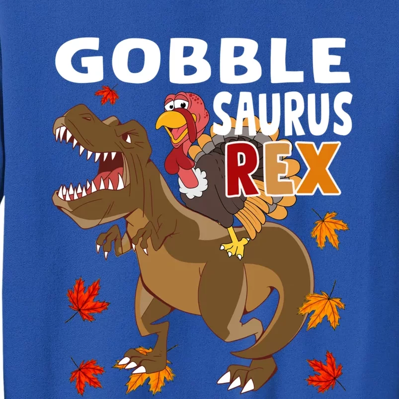 Thanksgiving Dinosaur Turkey Riding T Rex Boys Costume Gift Tall Sweatshirt