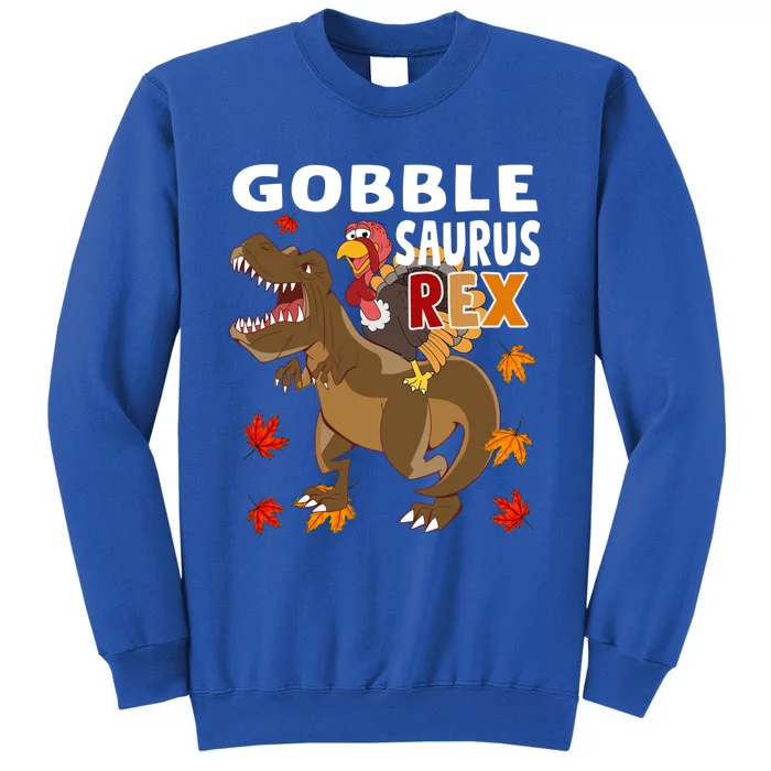 Thanksgiving Dinosaur Turkey Riding T Rex Boys Costume Gift Tall Sweatshirt