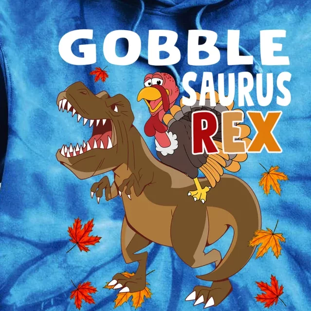 Thanksgiving Dinosaur Turkey Riding T Rex Boys Costume Gift Tie Dye Hoodie