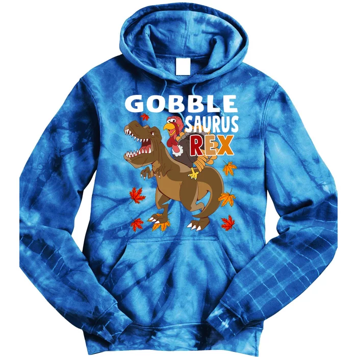 Thanksgiving Dinosaur Turkey Riding T Rex Boys Costume Gift Tie Dye Hoodie