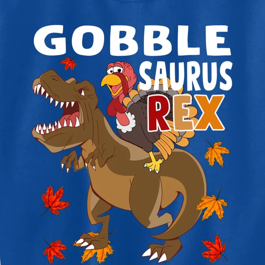 Thanksgiving Dinosaur Turkey Riding T Rex Boys Costume Gift Kids Sweatshirt