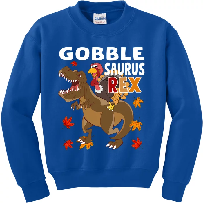 Thanksgiving Dinosaur Turkey Riding T Rex Boys Costume Gift Kids Sweatshirt