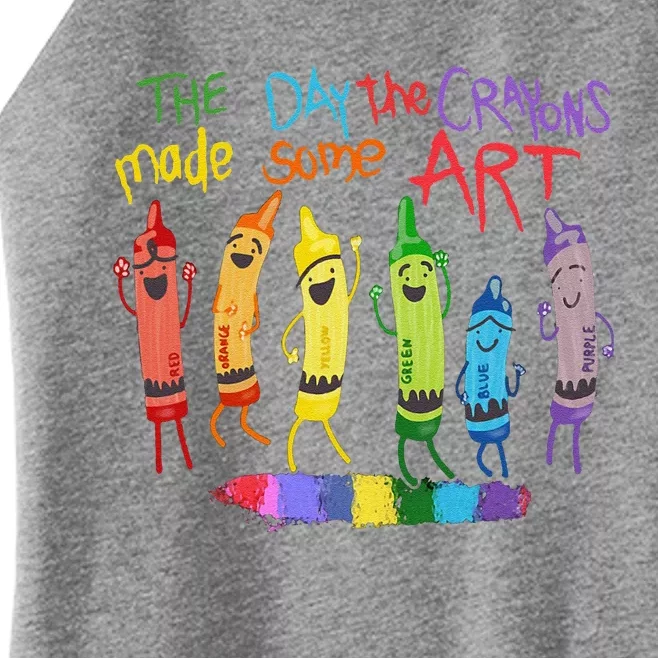 The Day The Crayons Made Some Art Teacher Art Women’s Perfect Tri Rocker Tank