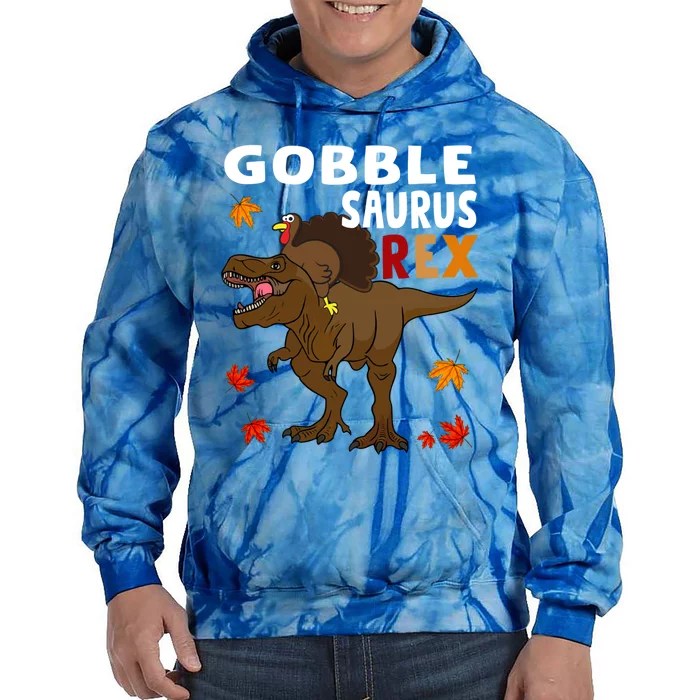 Thanksgiving Dinosaur Turkey Riding T Rex Boys Costume Meaningful Gift Tie Dye Hoodie