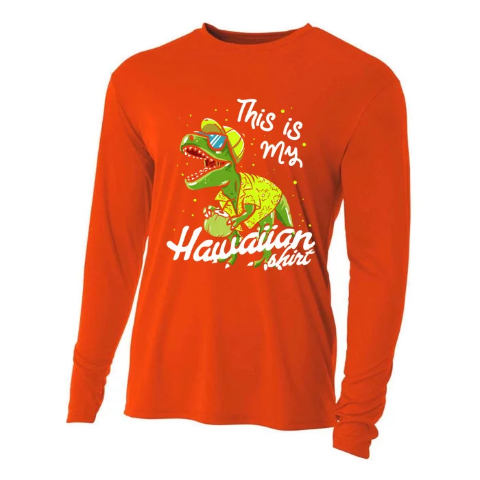 Tgiftrex Dinosaur This Is My Hawaiian Gift Cooling Performance Long Sleeve Crew