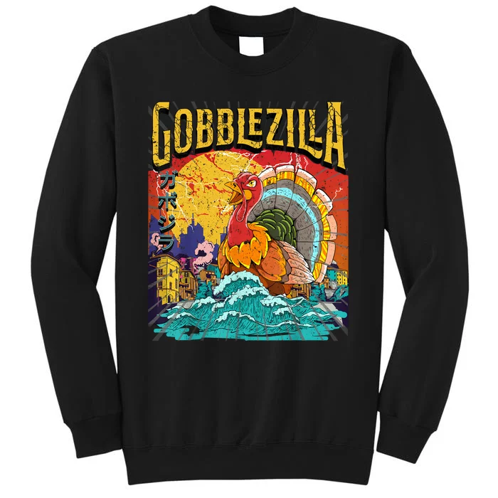 Turkey Day Thanksgiving Gobblezilla Tall Sweatshirt