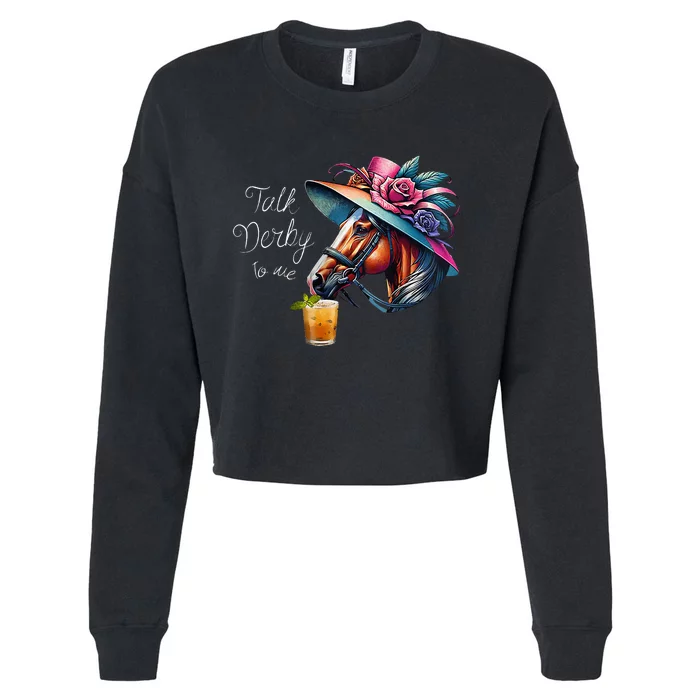 Talk Derby To Me Racing Horse Cropped Pullover Crew