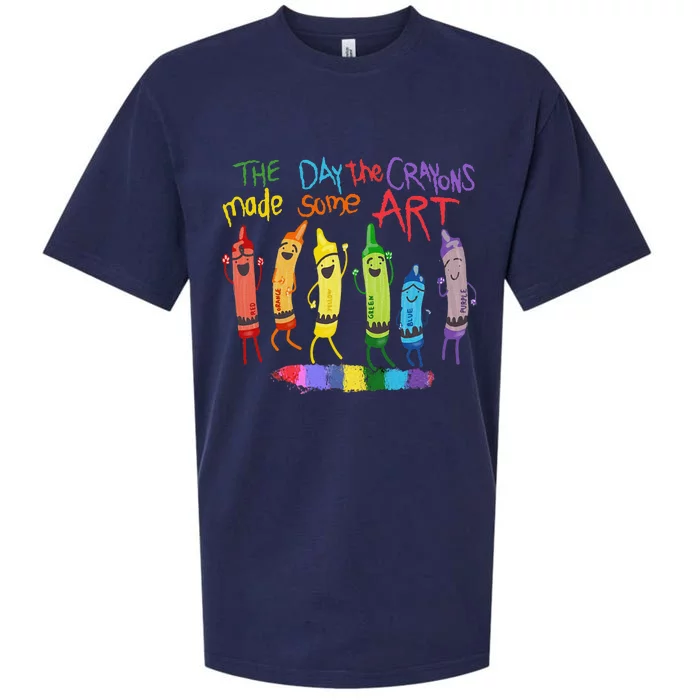 The Day The Crayons Made Some Art Teacher Art Sueded Cloud Jersey T-Shirt