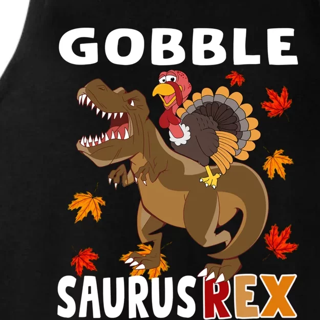 Thanksgiving Dinosaur Turkey Riding T Rex Boys Costume Great Gift Ladies Tri-Blend Wicking Tank