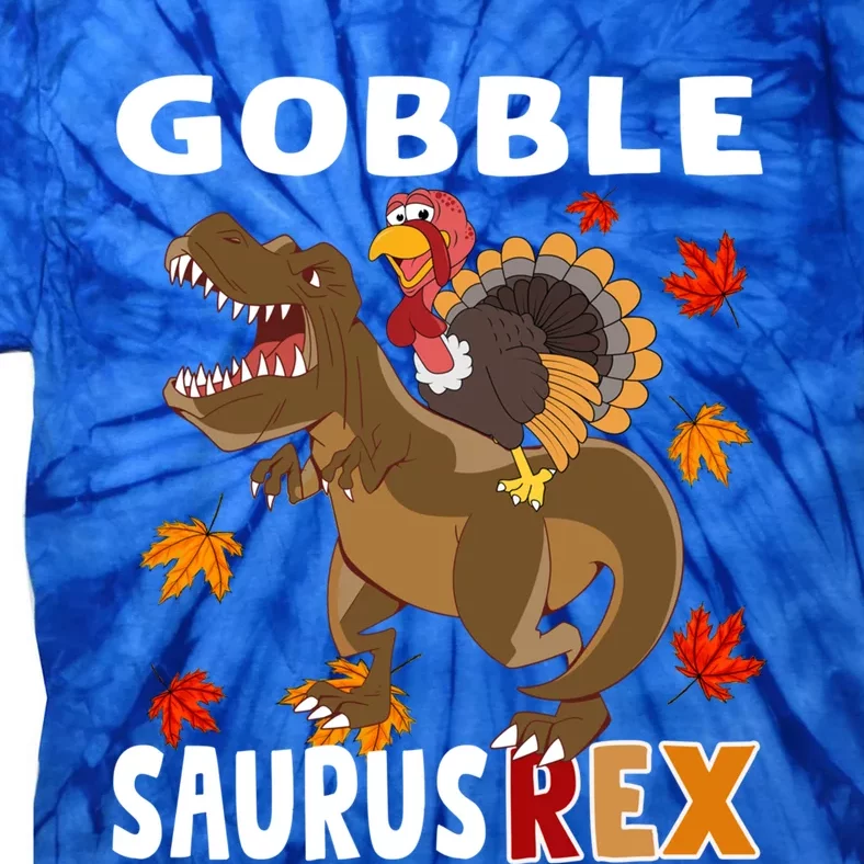 Thanksgiving Dinosaur Turkey Riding T Rex Boys Costume Great Gift Tie-Dye T-Shirt