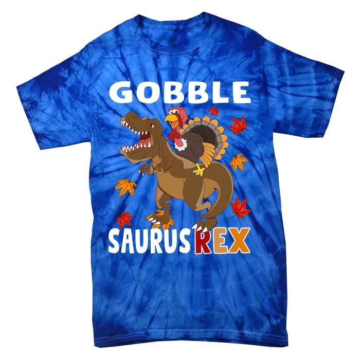 Thanksgiving Dinosaur Turkey Riding T Rex Boys Costume Great Gift Tie-Dye T-Shirt