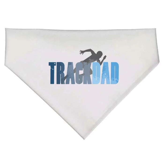 Track Dad Track Field Runner Cross Country Running Father USA-Made Doggie Bandana