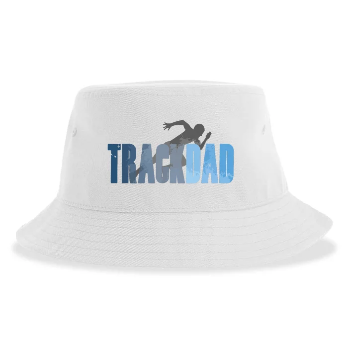 Track Dad Track Field Runner Cross Country Running Father Sustainable Bucket Hat