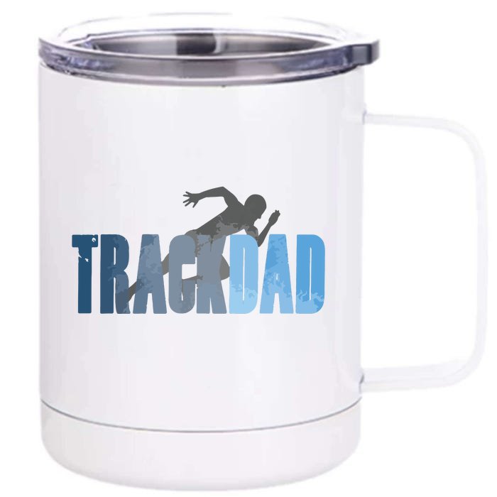 Track Dad Track Field Runner Cross Country Running Father Front & Back 12oz Stainless Steel Tumbler Cup