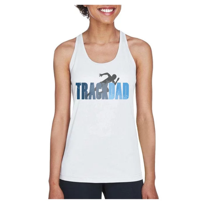 Track Dad Track Field Runner Cross Country Running Father Women's Racerback Tank