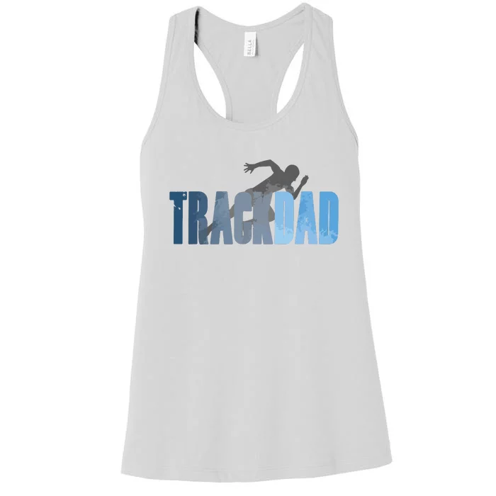 Track Dad Track Field Runner Cross Country Running Father Women's Racerback Tank