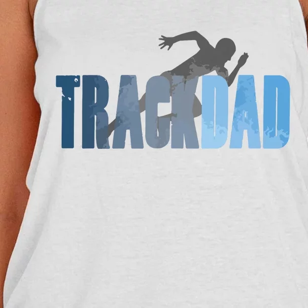 Track Dad Track Field Runner Cross Country Running Father Women's Knotted Racerback Tank