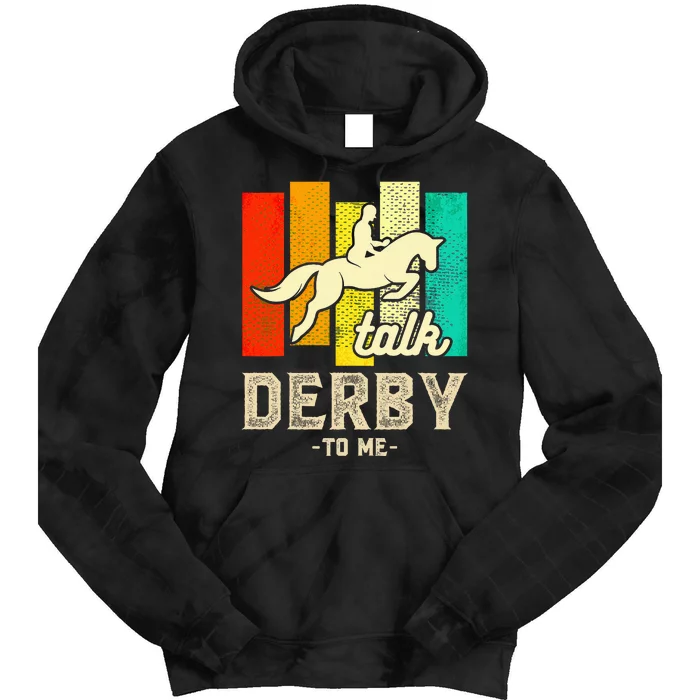 Talk Derby To Me Horse Racing Derby Day Colorful Horse Tie Dye Hoodie