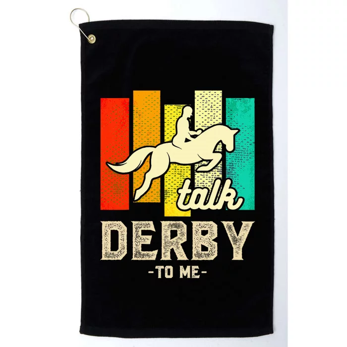 Talk Derby To Me Horse Racing Derby Day Colorful Horse Platinum Collection Golf Towel