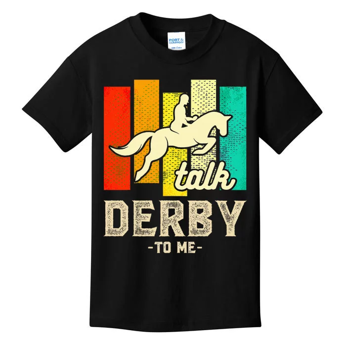 Talk Derby To Me Horse Racing Derby Day Colorful Horse Kids T-Shirt