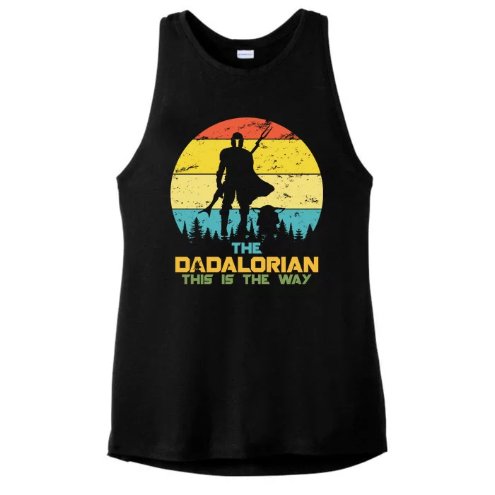 The Dadalorian This Is The Way Funny Dad Movie Spoof Ladies Tri-Blend Wicking Tank