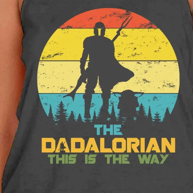 The Dadalorian This Is The Way Funny Dad Movie Spoof Women's Knotted Racerback Tank