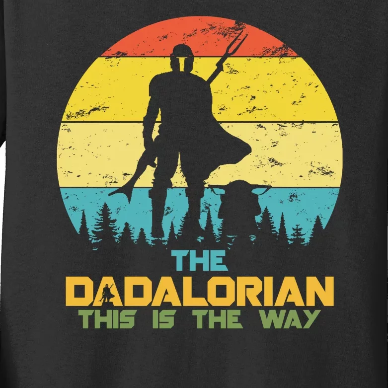 The Dadalorian This Is The Way Funny Dad Movie Spoof Kids Long Sleeve Shirt