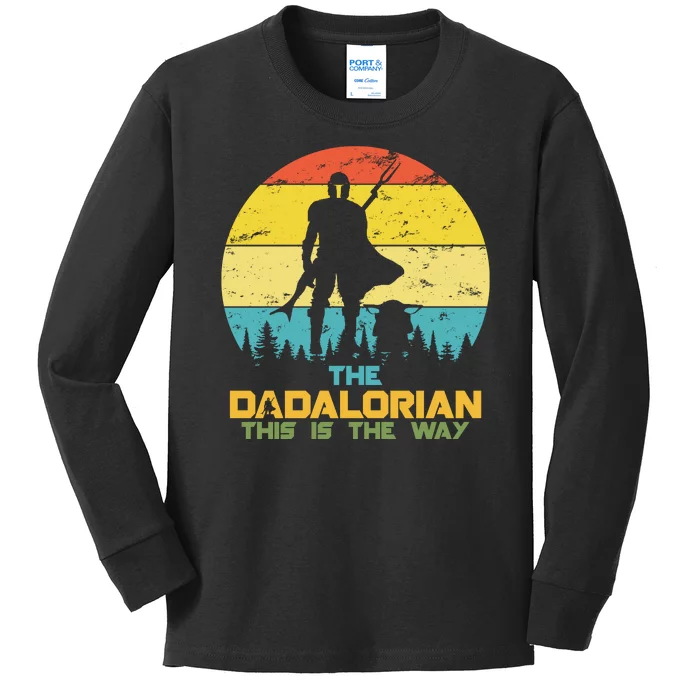 The Dadalorian This Is The Way Funny Dad Movie Spoof Kids Long Sleeve Shirt