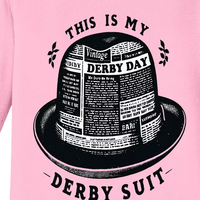 Talk Derby To Me Funny Derby Day 2024 Horse Racing Baby Long Sleeve Bodysuit