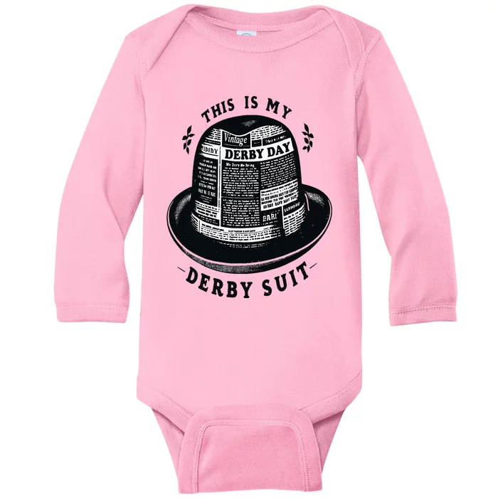 Talk Derby To Me Funny Derby Day 2024 Horse Racing Baby Long Sleeve Bodysuit