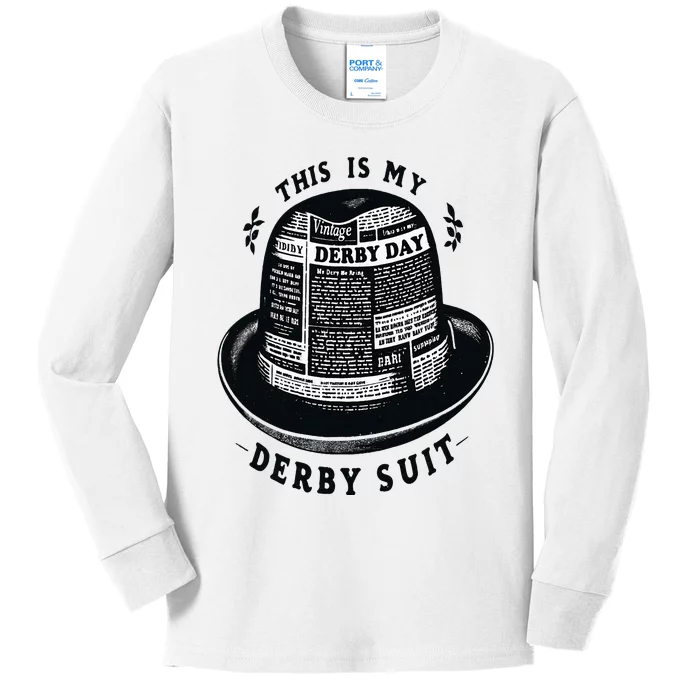 Talk Derby To Me Funny Derby Day 2024 Horse Racing Kids Long Sleeve Shirt