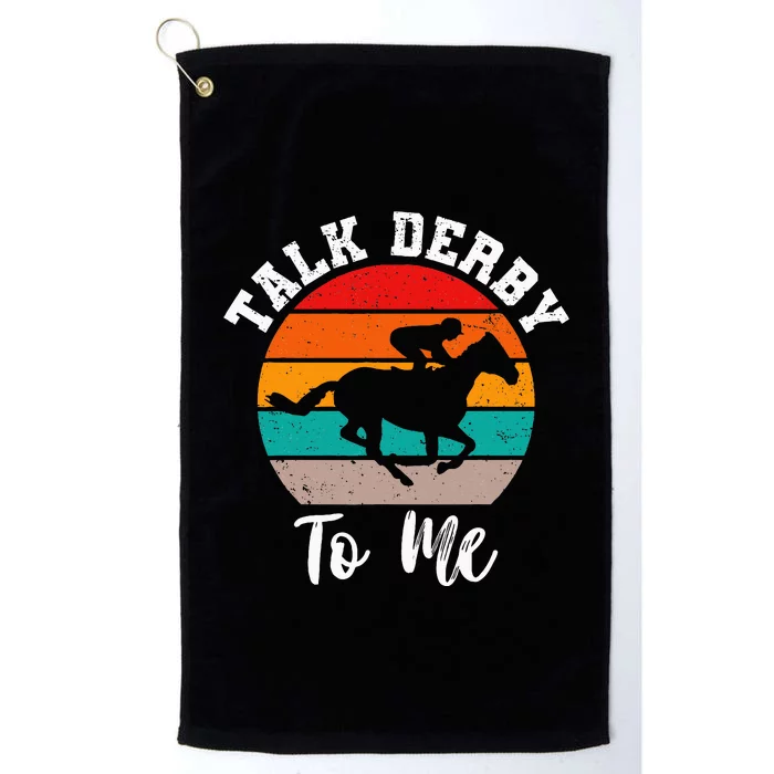 Talk Derby To Me Horse Racing Funny Derby Day Platinum Collection Golf Towel