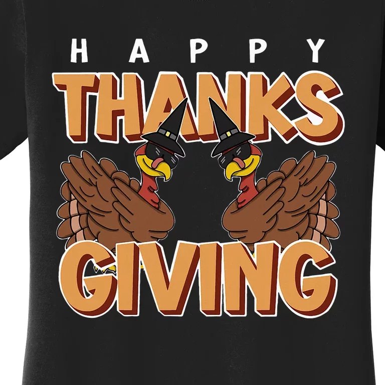 Turkey Dabbing Thanksgiving Feast November Celebration Women's T-Shirt