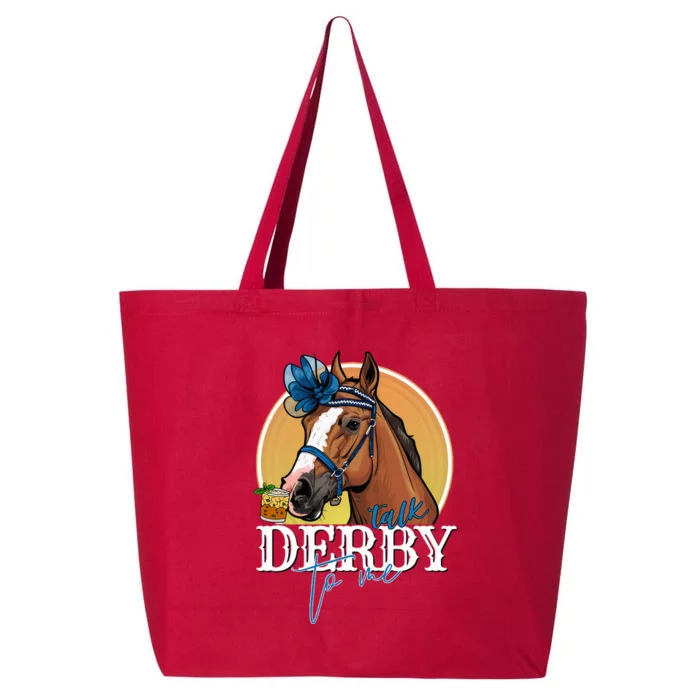 Talk Derby To Me Horse Racing Mint Juleps Funny Derby Day 25L Jumbo Tote