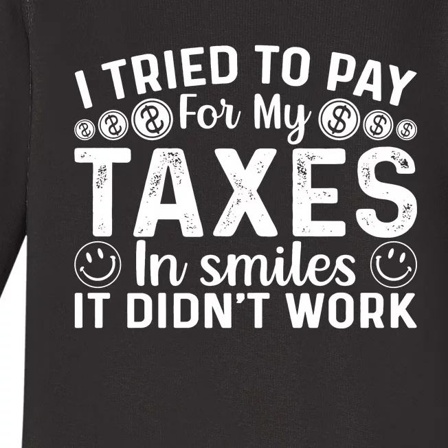 Tax Day T Baby Long Sleeve Bodysuit