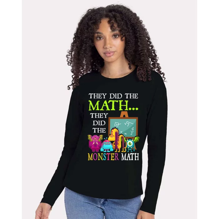 They Did The Math They Did The Monster Math Funny Halloween Womens Cotton Relaxed Long Sleeve T-Shirt