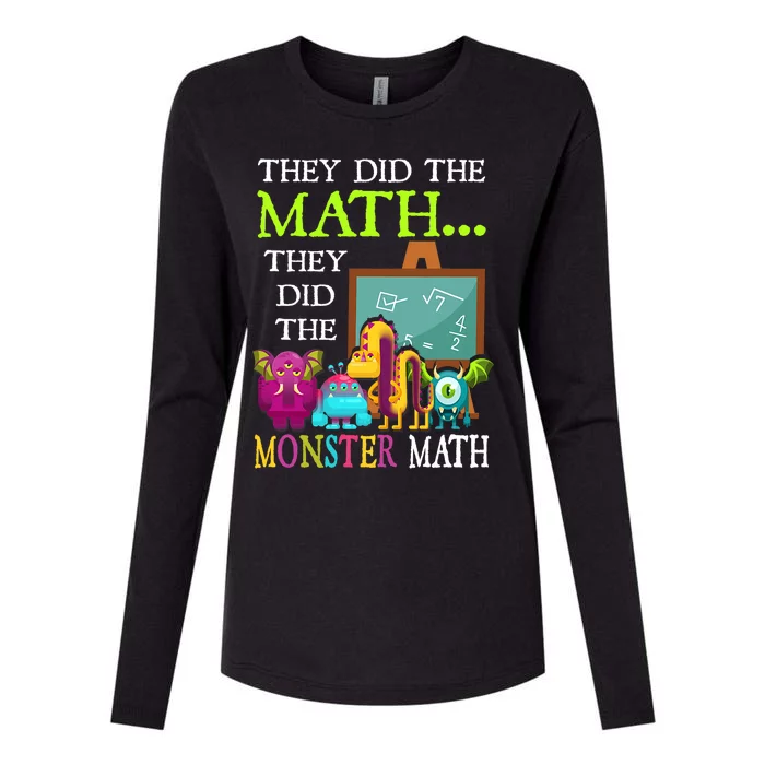 They Did The Math They Did The Monster Math Funny Halloween Womens Cotton Relaxed Long Sleeve T-Shirt