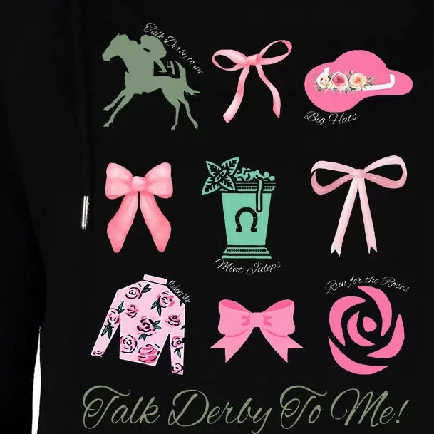 Talk Derby To Mederby Big Hat Mint Julepderby Horse Racing Womens Funnel Neck Pullover Hood