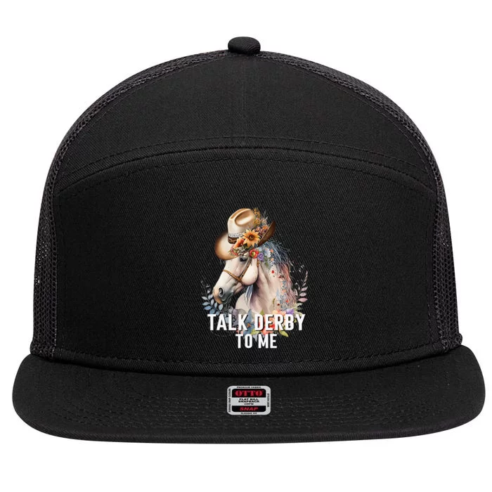 Talk Derby To Me Horse Racing Derby Day 7 Panel Mesh Trucker Snapback Hat