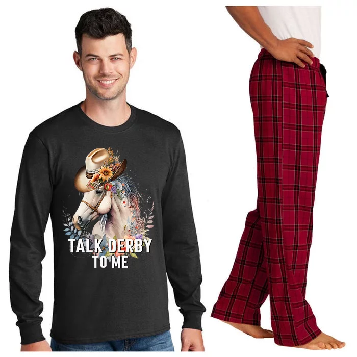 Talk Derby To Me Horse Racing Derby Day Long Sleeve Pajama Set