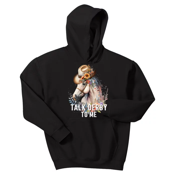 Talk Derby To Me Horse Racing Derby Day Kids Hoodie