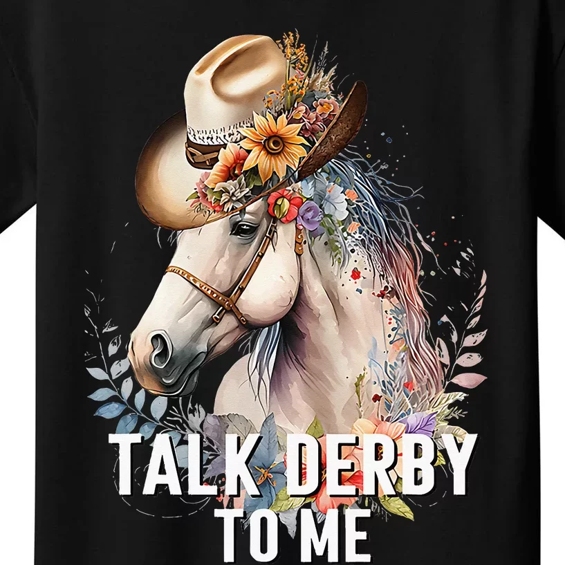 Talk Derby To Me Horse Racing Derby Day Kids T-Shirt