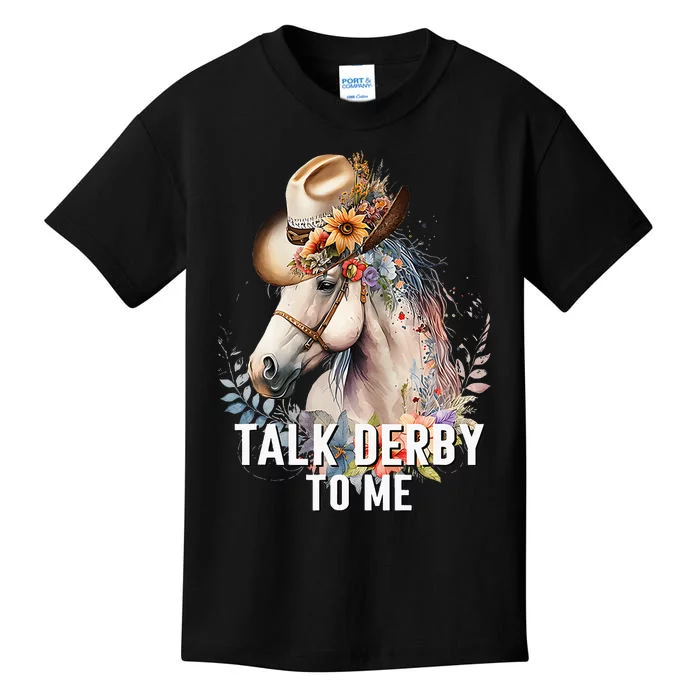 Talk Derby To Me Horse Racing Derby Day Kids T-Shirt